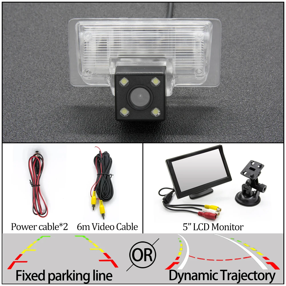 4LED N 5 inch LCD Камера заднего вида CCD для nissan paladin Altima TEANA Sylphy Venucia Almera TIIDA Bluebird Sentra автомобильная парковочная камера заднего вида - Название цвета: 4LED N 5 inch LCD