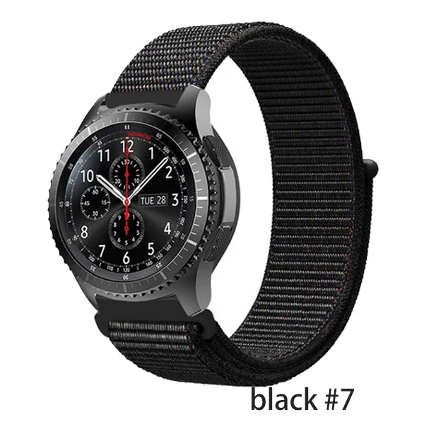 black red7 Gear S3 для samsung galaxy watch 46 мм 42 мм S 3 Frontier нейлон amazfit gtr 47 мм huawei watch gt ремешок 20 мм часы браслет ремешок 22 мм для часов - Цвет ремешка: black red7