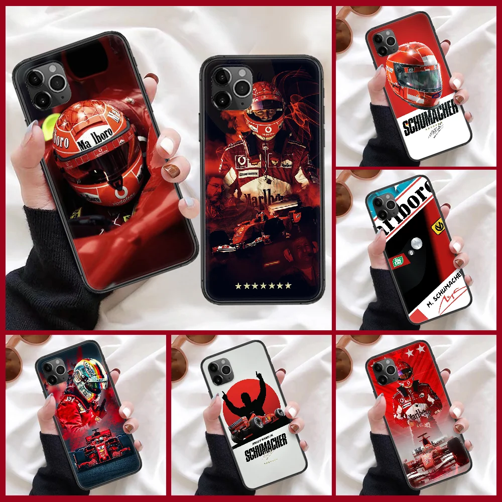 

Michael Schumacher F1 Racing car Phone Case For Iphone 4 4s 5 5S SE 5C 6 6S 7 8 Plus X XS XR 11 12 Mini Pro Max 2020 black