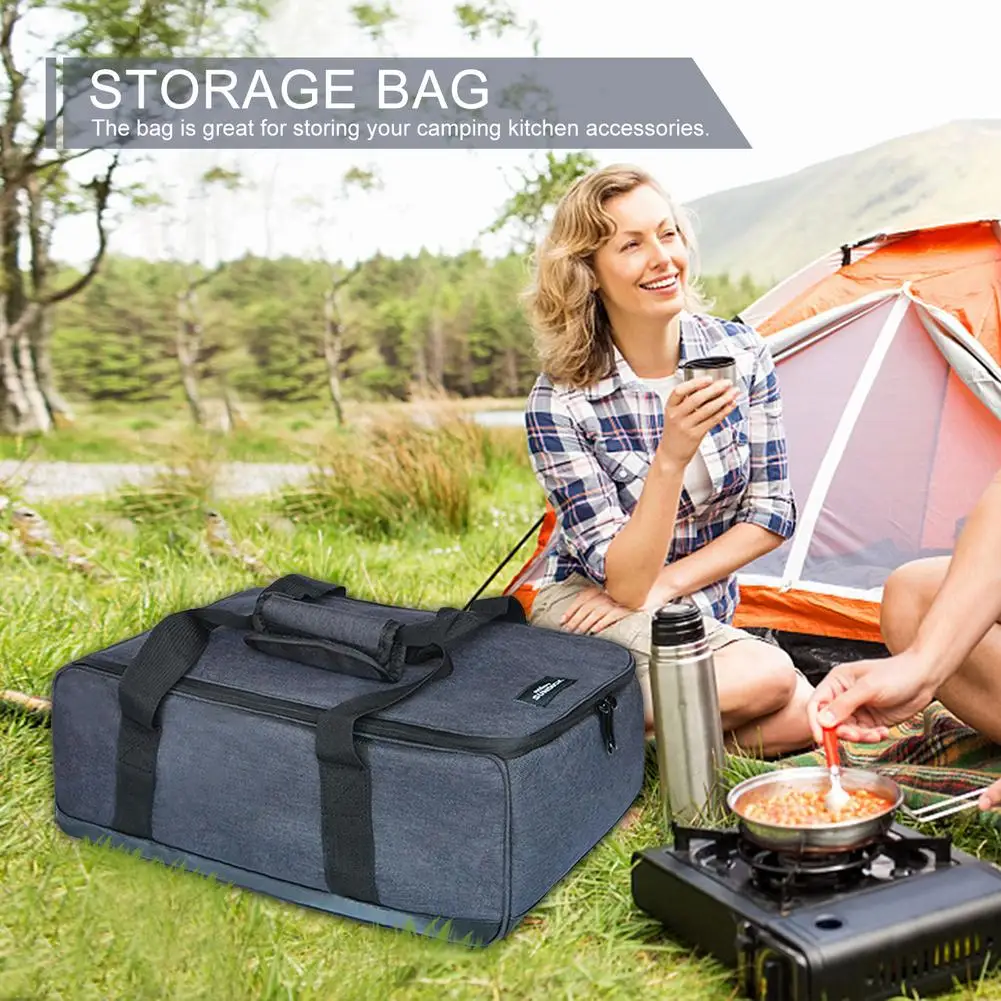 

Camping Cookware Tote Large Capacity Cooler Bags Outdoor Picnic Dinnerware Storage Bag For Hiking BBQ Holiday Parties