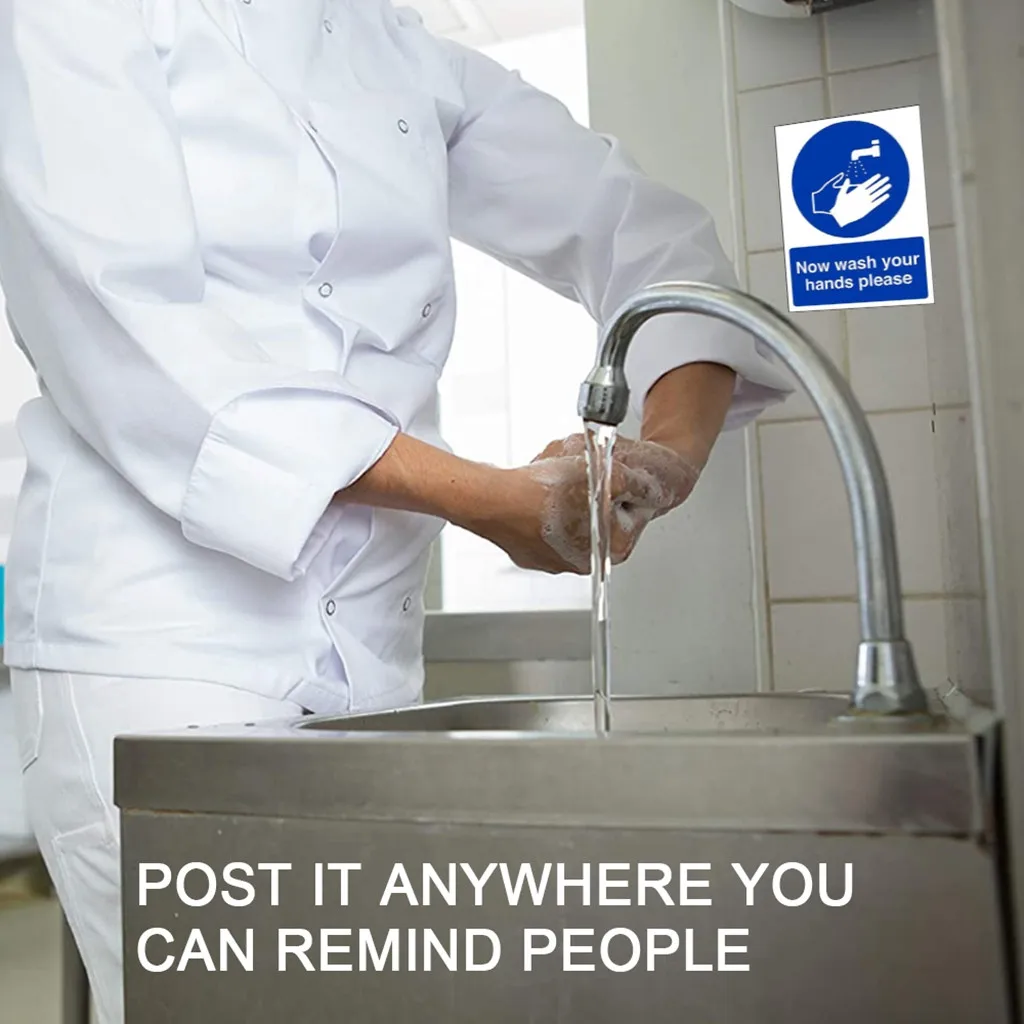 Новое поступление. Промойте руки. Пожалуйста подпишите наклейку 150 мм X 200 мм. 5 шт.