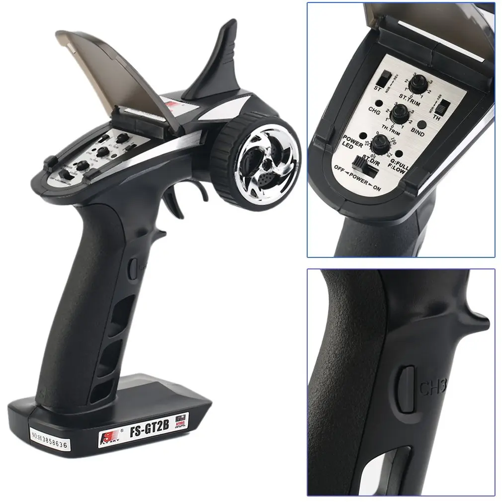 Transmisor y receptor de sistema 3CH, 2,4G, para cami&oacute;n, coche, barco, para FS-GT2B, dise&ntilde;o exquisito, duradero-4
