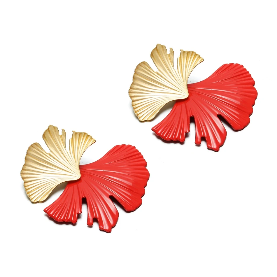 Женские крупные серьги подвески Match Right модные круглые в форме листа ювелирные