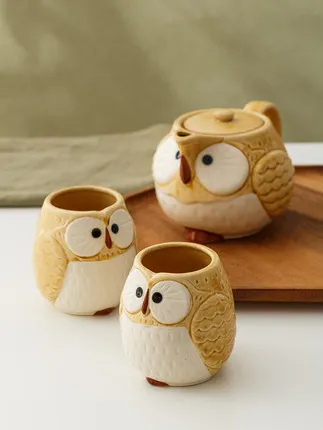 300 мл японская керамическая сова для любителей стеклянных кружек Новогодняя