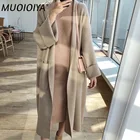 Зимние элегантные зимние пальто, Свободный вязаный кардиган, Шерстяной Свитер оверсайз, высококлассный длинный кардиган, вязаный жакет, женская верхняя одежда