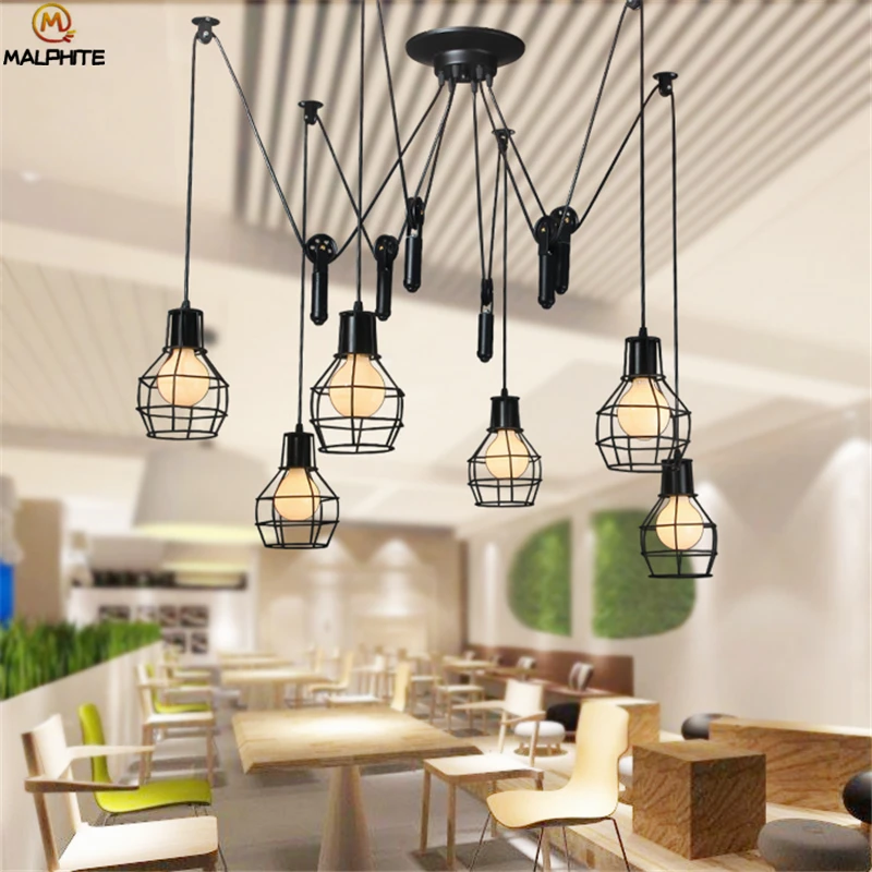 Ретро промышленная люстра Паук светильник ing Лофт винтажный промышленный lampadari