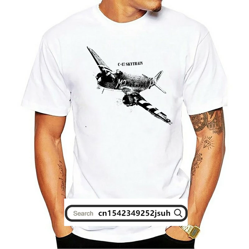 

C-47 Skytrain WW2 WWii Airplane T-shirt With HUGE Imprint On Front