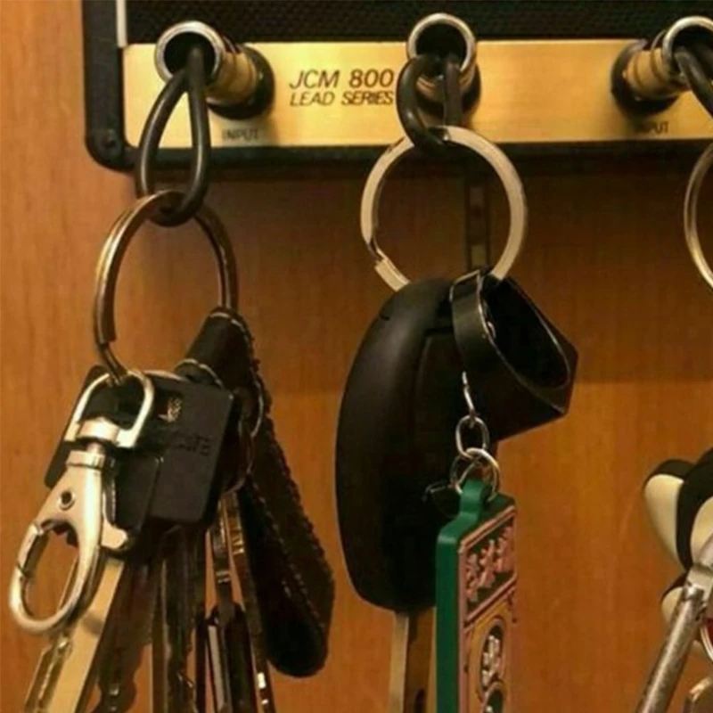 Key Storage Guitar Holder Accessory Plug Type Keychain Portable Stainless Steel Ring | Дом и сад