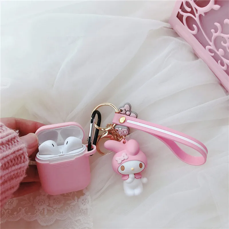 Милый мультяшный чехол для AirPods wireless oroll Melody koomi, брелок, беспроводные кожухи головных телефонов, чехол, подвеска для AirPods, 2 аксессуары