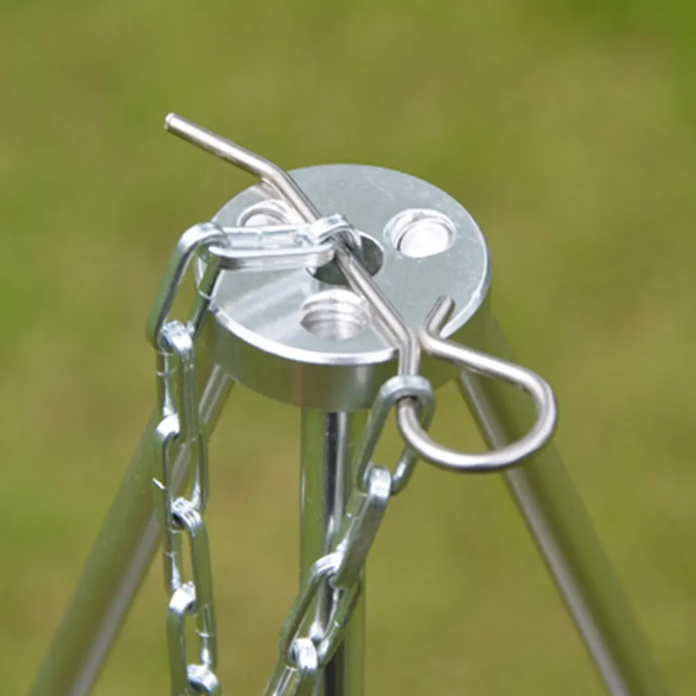 

Outdoor camping bonfire tripod portable pendant bracket three campfire tripod aluminum bracket