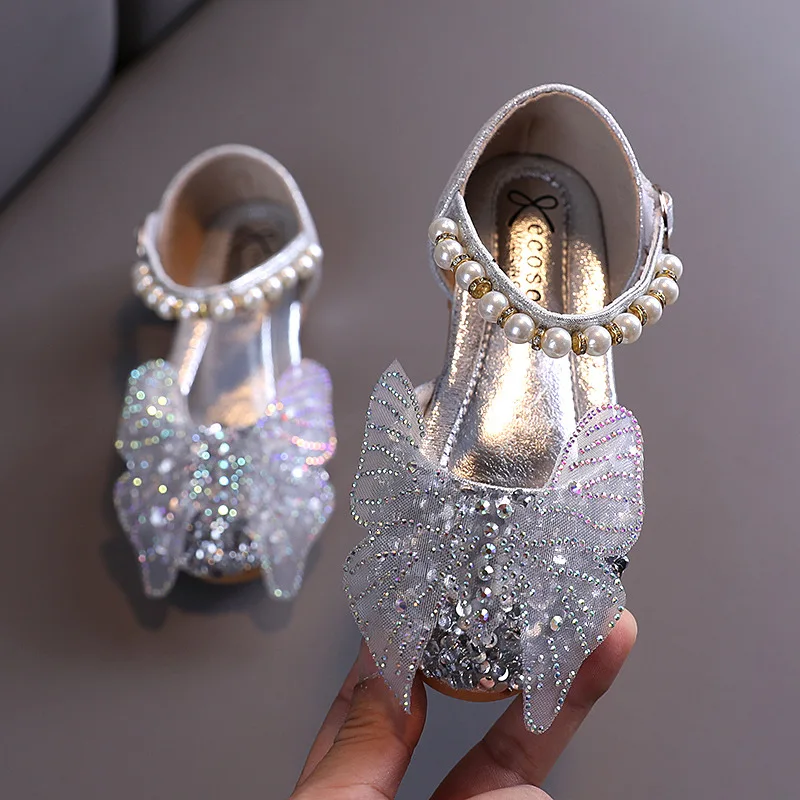 Новинка 2022 Весенняя Праздничная обувь для маленьких принцесс с бантом девочек