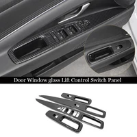 for hyundai elantra cn7 2020 2021 accessories abs carbon fiber car door window glass lift control switch panel cover trim 4pcs