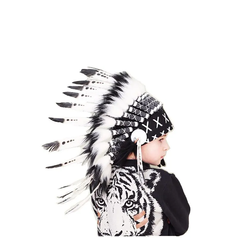 New Indian Chief Feather Headdress Children's Party Hat Crown Headband Home Decoration | Детская одежда и обувь