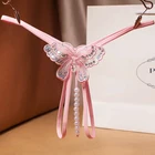 Трусики-стринги женские с вышивкой, с бисером, с блестками, 6 шт.