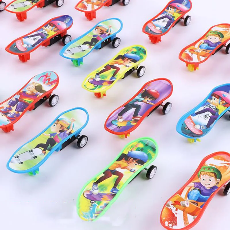 

10 Pcs/set Creative Mini Pull Back Car Inertial Finger Skateboard Toy Car Party Favor for Children Gifts