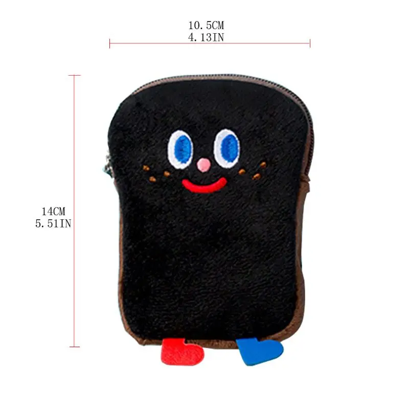 

Cartoon Toast Purse Vintage Wallet Coin Money Credit Card Key Holder Zipper Bag