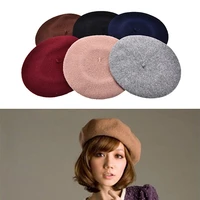 fashion women vintage winter berets hat beret beanie gifts wool blend pillbox hat 6 colors