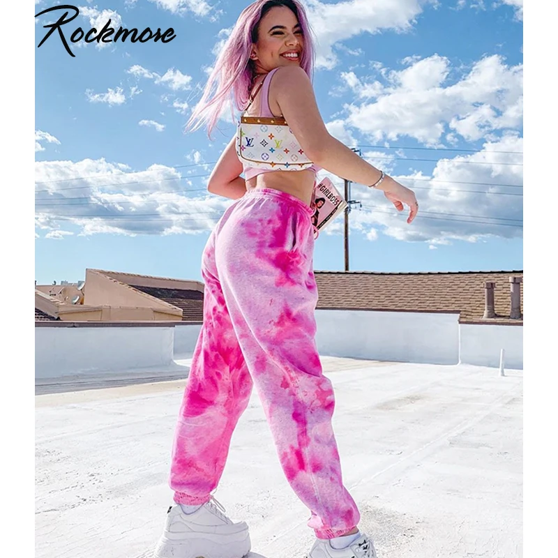 Женские свободные брюки-джоггеры Rockmore широкие брюки с высокой талией для улицы |