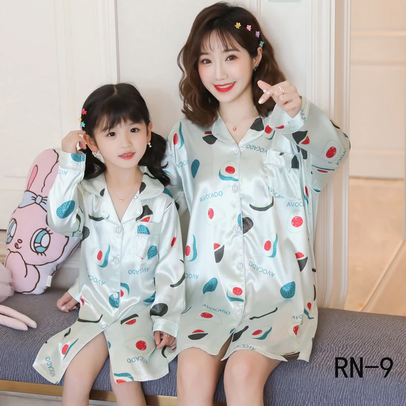 Ночная рубашка с длинными рукавами для девочек Весенняя Повседневная Одинаковая