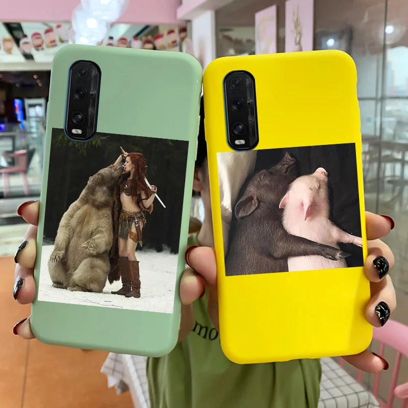 

Cute Animal Phone Case For OPPO Find X2 Lite Shell Fashion Silicone Soft Shell TPU For OPPO Find X3 Pro Shockproof Phone Cover