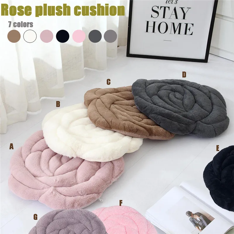 Плюшевая простая розовая плюшевая подушка в японском стиле для стула