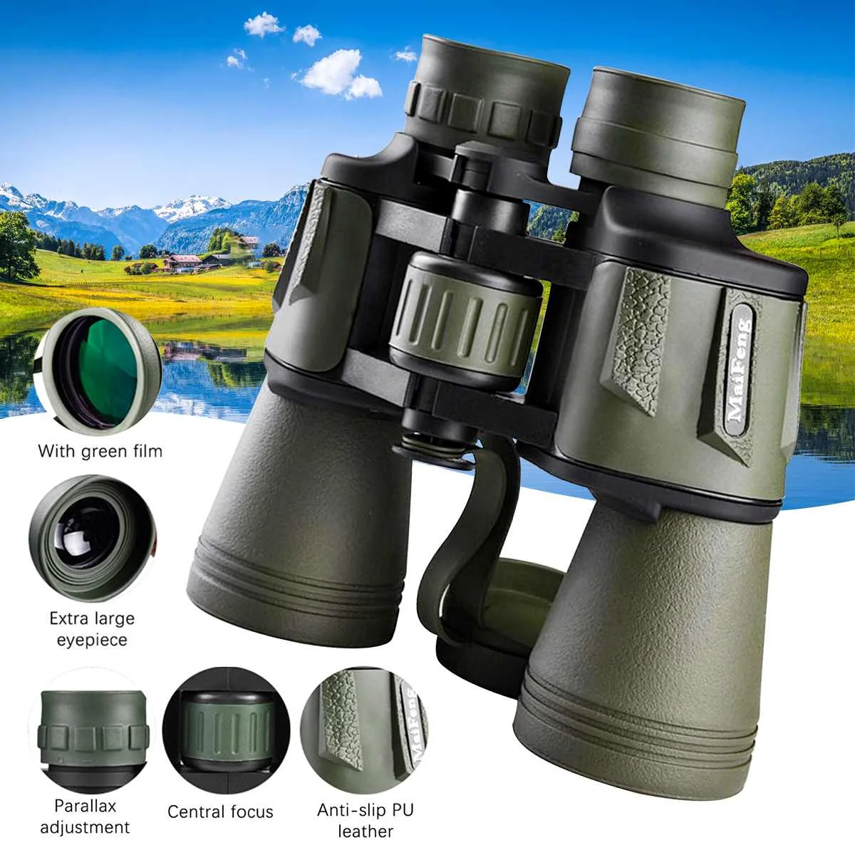 

Powerful Long Range Binoculars Folding Mini Telescope Low Light Night Vision Binoculars Tools For Outdoor Sports HIking Camping