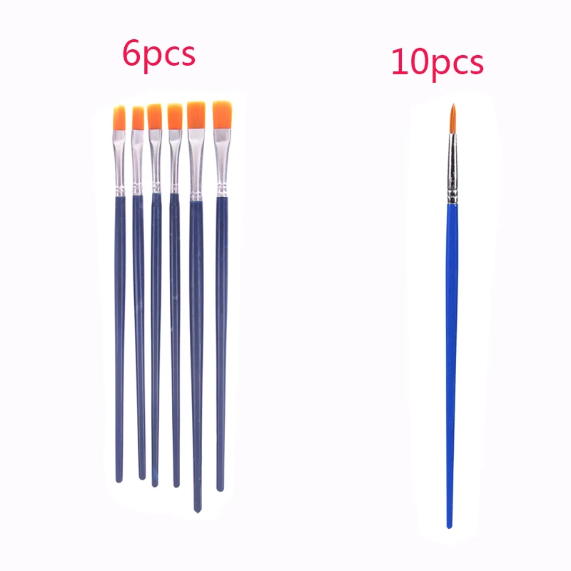 

Art Supplies Hot sale 6Pcs/Set Watercolor Gouache Paint Brushes Different Shape Round Pointed Tip Nylon Hair Painting Brush Set