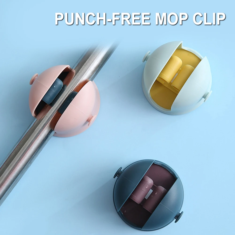

Wall Mounted Mop Broom Holder Broom Clip Multi-Purpose Umbrella Holders Mop Hooks Self-Adhesive Hooks Anti-Slip Bathroom Kitchen