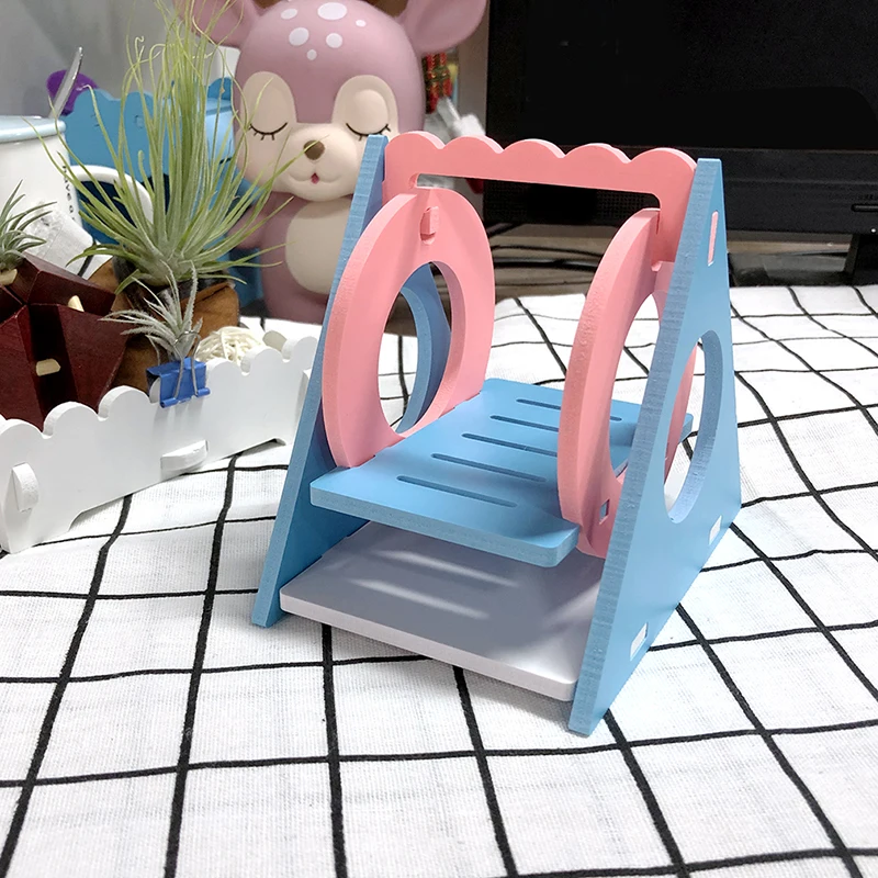 Pet Хомяк Игрушка качели экологическое дерево Радуга Gerbil красочный мост Мыши