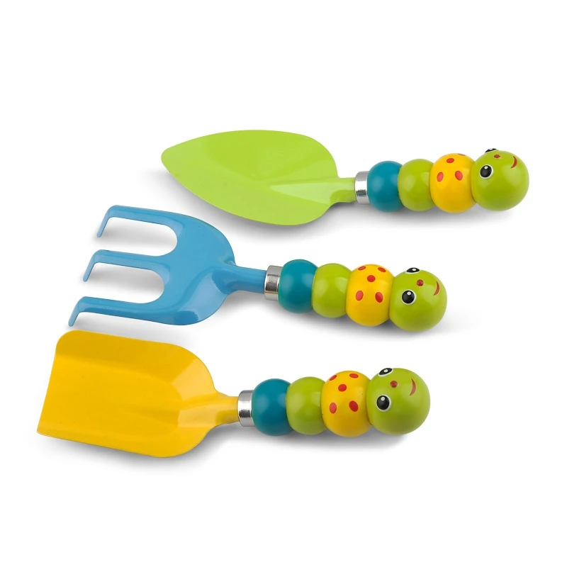 

1 Set Caterpillar Design Shovel Rake Beach Toy Summer Seaside Dig Sand Kids Mini Garden Tool Kit Children Birthday Gift