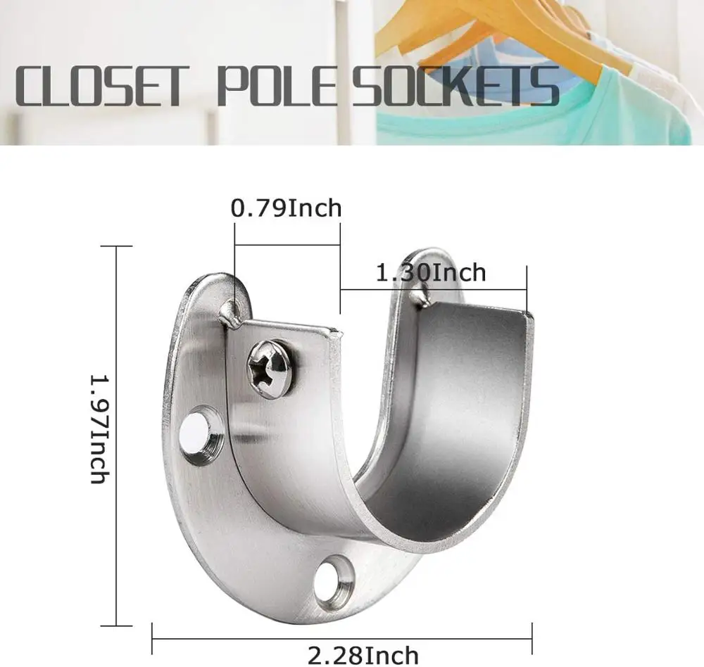 Торцевые опоры для шкафа из нержавеющей стали 304 держатель штанги с фланцем и