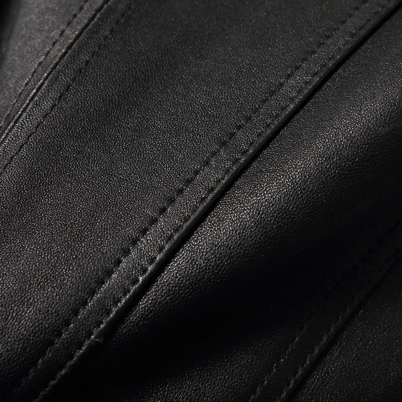 

Spring and autumn 2020 new leather jacket women's short slim washed sheepskin stand collar Lapel single leather jacket