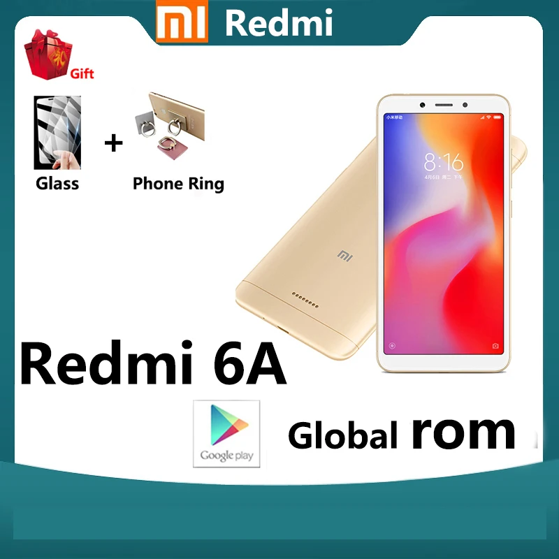 

Xiaomi Redmi 6A 3GB 32GB google play Smartphone redmi6 redmi 5A 5.45'' Full Screen AI Face Unlock Helio A22 Processor