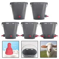 large capacity 8l calf milk bottle farm animal feed bucket with nipples