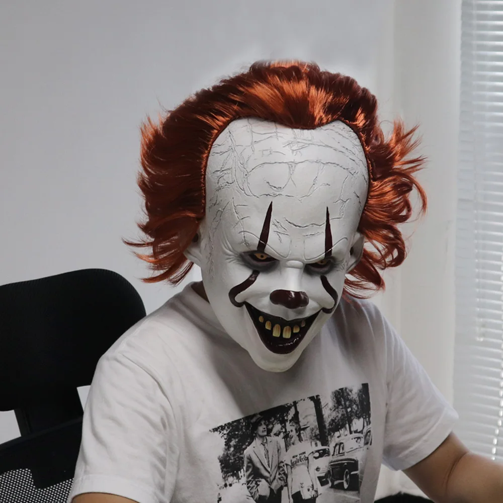 Джокер маска пеннивайза Stephen King It Chapter Two 2 ужас, Костюмированная вечеринка латексные маски шлем клоун Хэллоуин вечерние костюм, реквизит