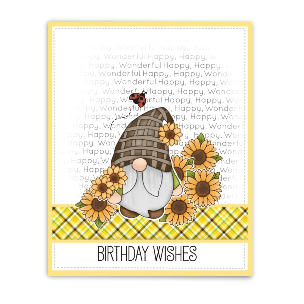 Штампы для вырезания мангокрафт Подсолнух гном набор прозрачных штампов