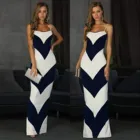 Платье женское длинное в полоску, пикантный элегантный свободный вечерний клубный сарафан без рукавов в стиле ретро, весна-лето 2021