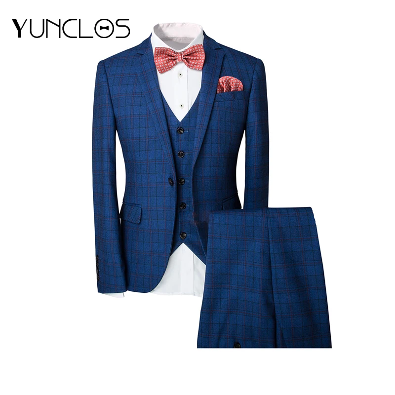 Новый модный костюм из 3 частей деловой мужской жениха для свадебной вечеринки