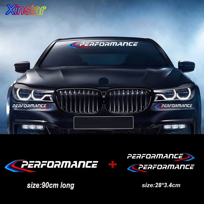 

New M performance car windscreen windshield sticker for BMW E30 E36 E39 E60 E46 E90 E71 E87 F30 F10 F20 X1 X3 X4 X5 X6