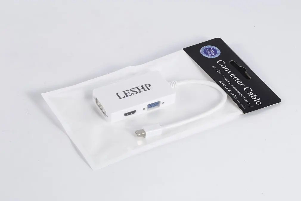LESHP белый 1080P 3-в-1 дисплейный порт MiniDP типа кабель-переходник DisplayPort (папа) HDMI