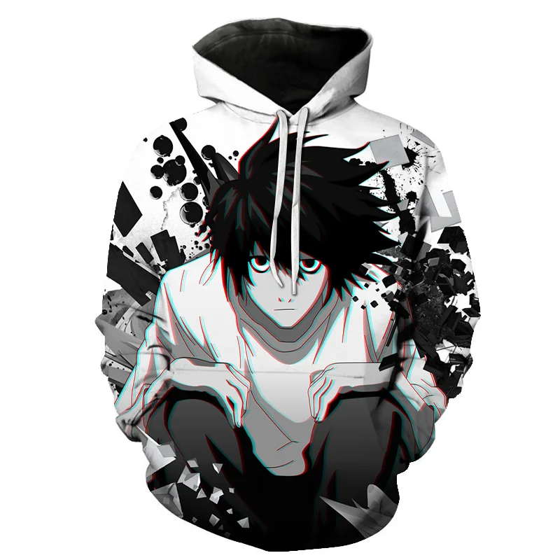 

3D Death Note Hoodies Anime Style Hooded Sweatshirt Men Women Cosplay Sports Casual Pullover Hoodie Spring Fashion Hip Hop Tops