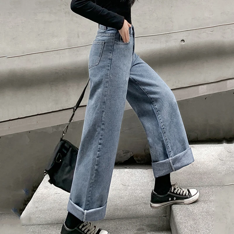 2021 Summer Boyfriend Jeans For Women Thin With Hole High Waist Wide Leg Pants Denim Baggy Casual Long Female | Женская одежда