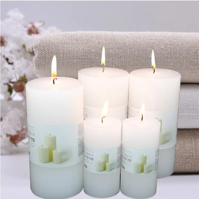 Nordic White Candles Smokeless Romantic Handmade for Wedding Party Home Banquet Table Decoration Church Supplies Christmas Gift | Дом и сад