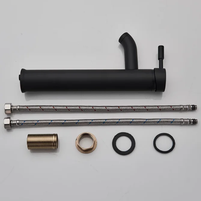 

Matte Black Basin Sink Faucet Single Lever Hot Cold Water Tap Deck Mounted Brass Bathroom Mixers Single Hole Tap