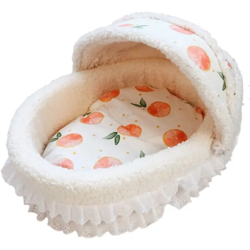 Кровать для домашнего питомца принцессы Милая Кружевная подстилка с принтом в