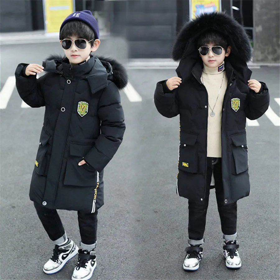 Детская зимняя куртка с меховым воротником на возраст 5-13 лет | Мать и ребенок