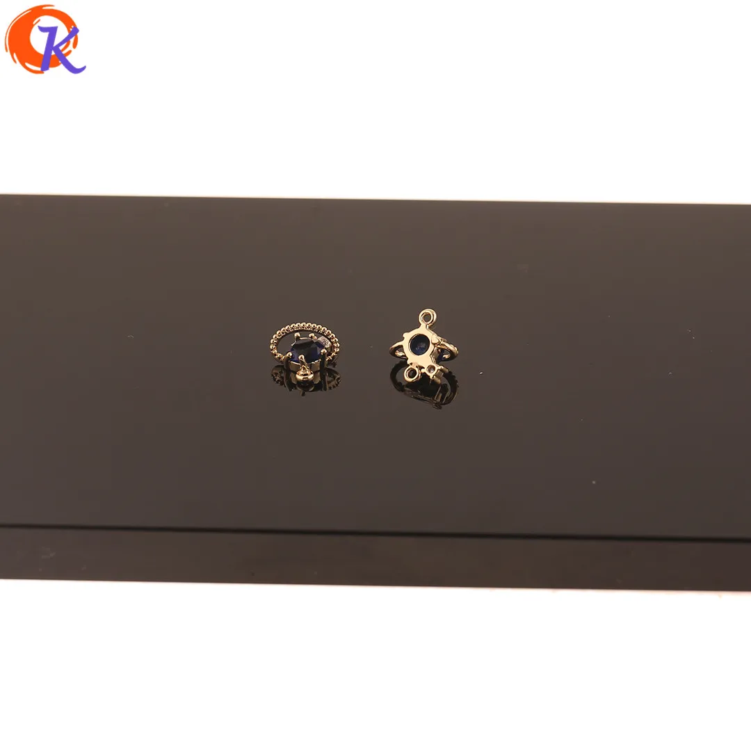 

Cordial Design 30Pcs 9*10MM Jewelry Accessories/CZ Earrings Connectors/Genuine Gold Plating/DIY Parts/Hand Made/Earring Findings