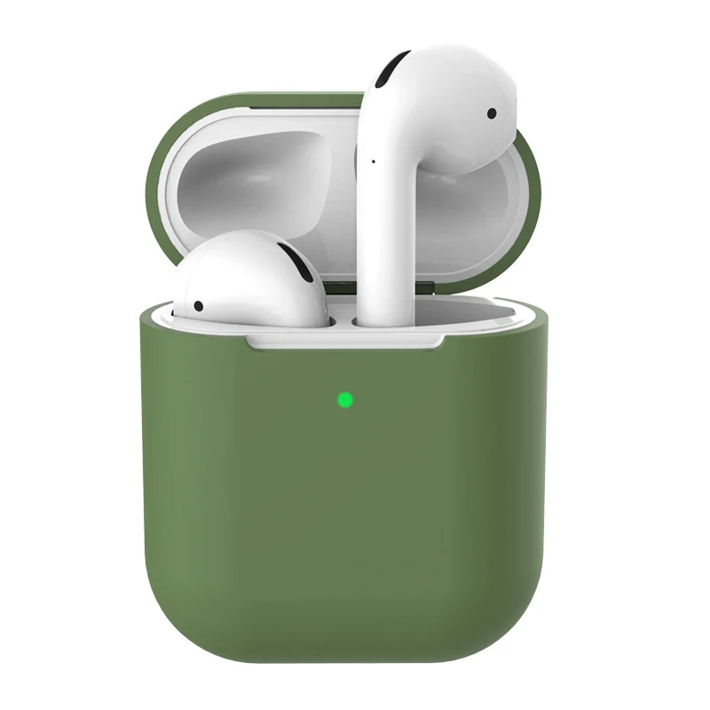 Mustard green Чехол для наушников Apple AirPods2 Мягкий силиконовый чехол беспроводной Bluetooth защитный чехол для наушников для Air Pods чехол - Цвет: Mustard green