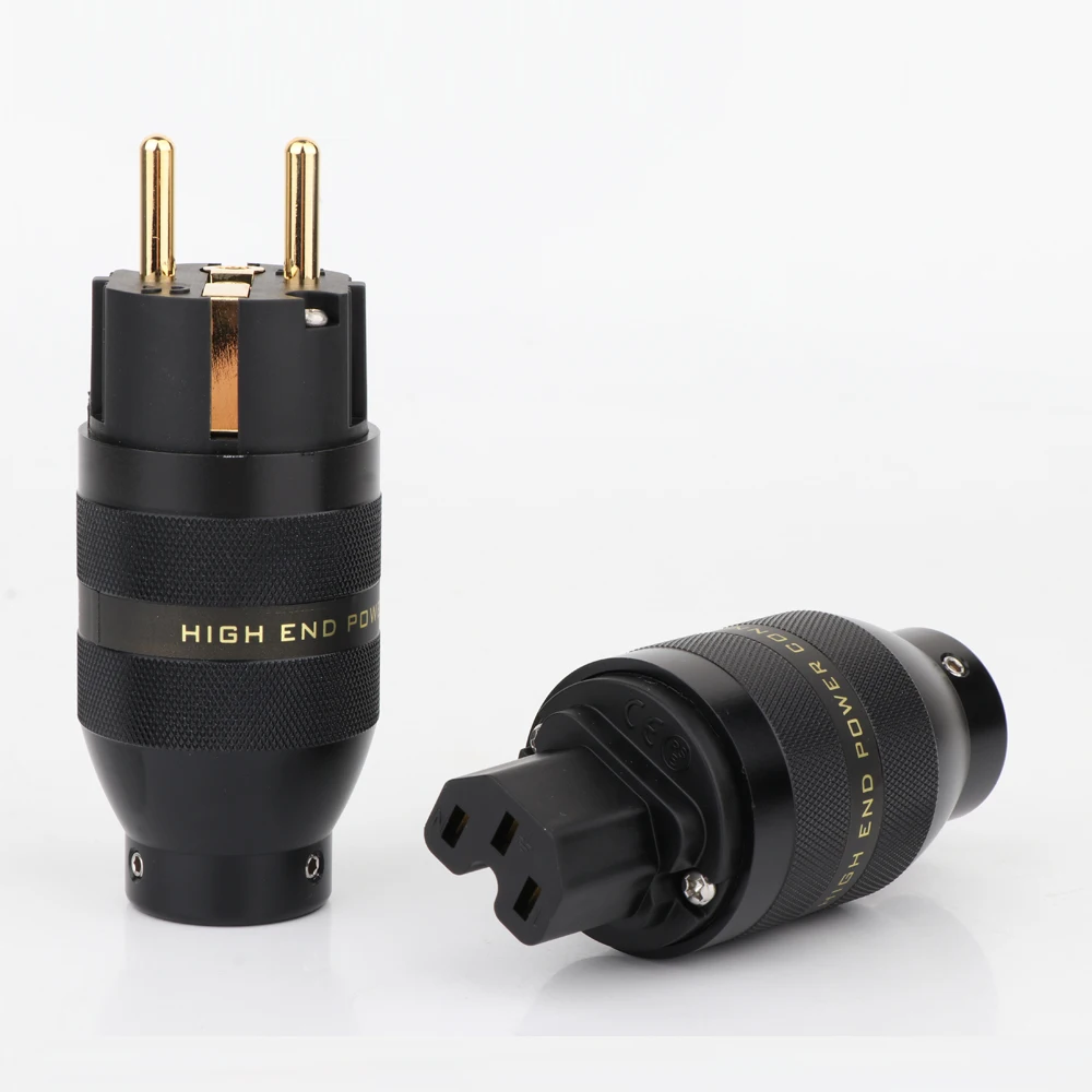 

Hifi P201 Series Aluminium Alloy EU Version Gold/Rhodium Plated Power Cable Connector Plug for Power Cable Adapter