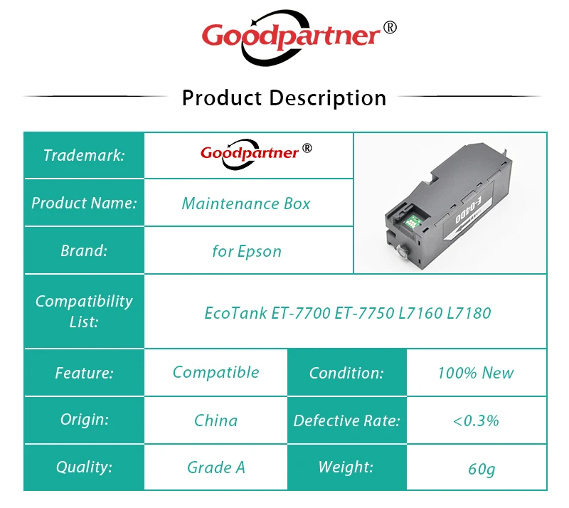 5X C13T04D000 T04D0 отходов штемпельная подушечка обслуживания Коробка для EPSON EcoTank ET-7700